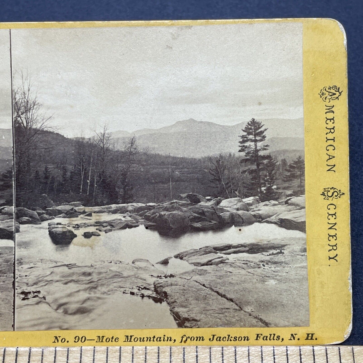 Antique 1870s Jackson Falls New Hampshire Stereoview Photo Card V1711