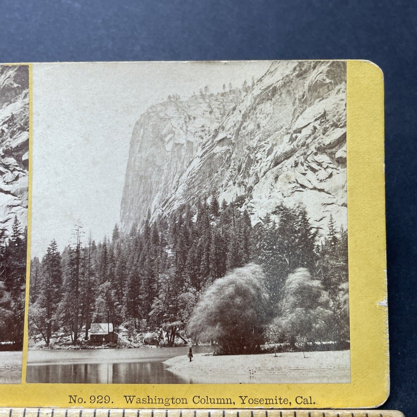 Antique 1870s Washington Column Yosemite California Stereoview Photo Card P2267