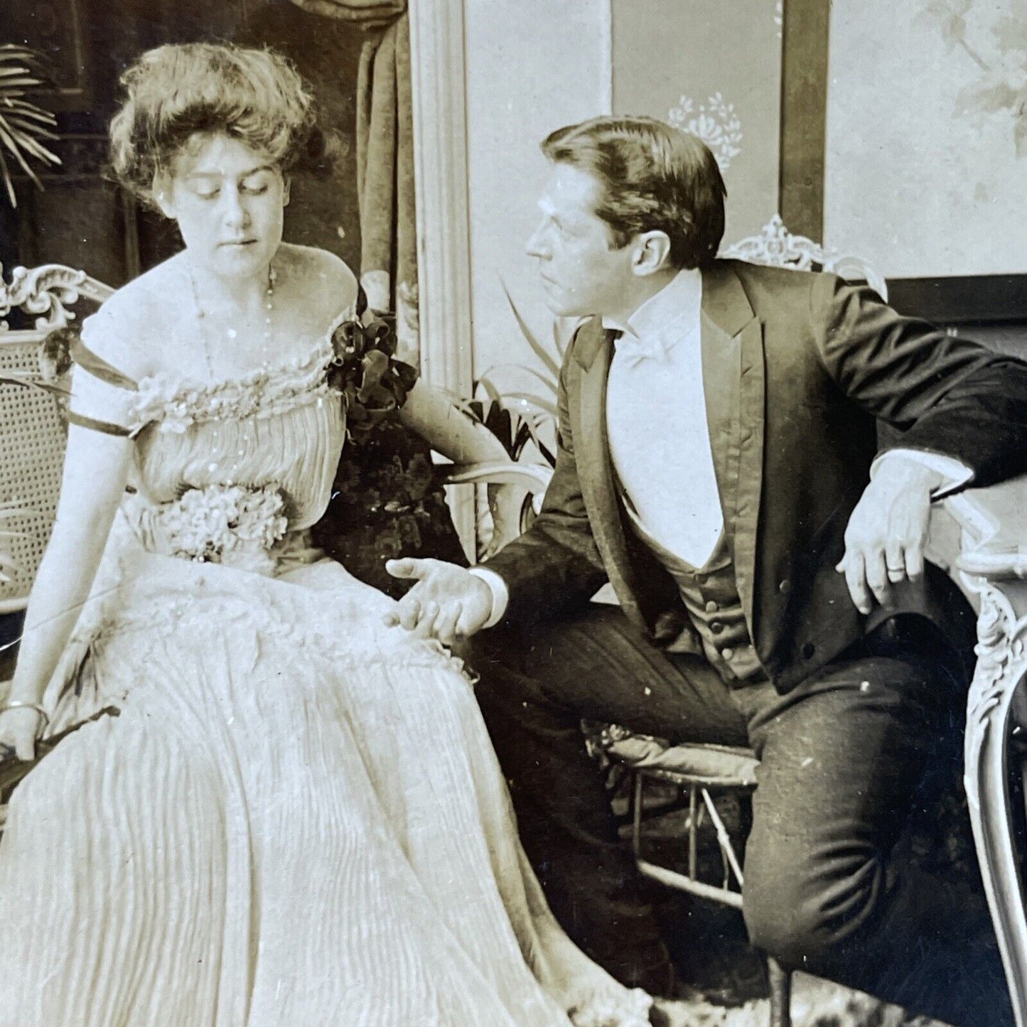Antique 1902 Man Has Affair On Wife Begs Forgiveness Stereoview Photo Card P2879