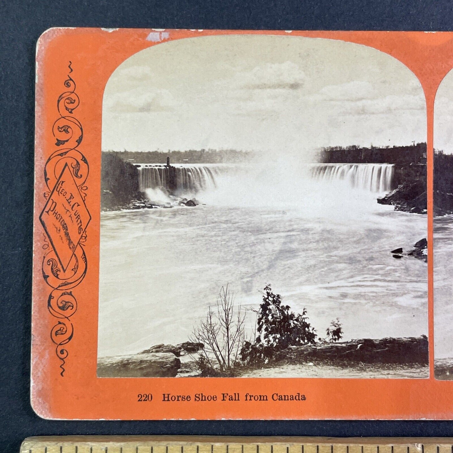 Niagara Falls Panorama View Stereoview George Curtis Antique c1870 Y2432