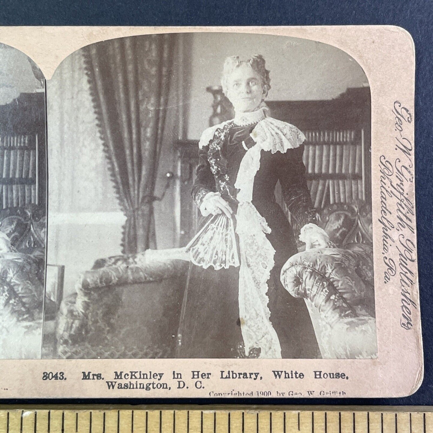 First Lady Ida Saxton McKinley FLOTUS Stereoview Antique c1900 Y1362