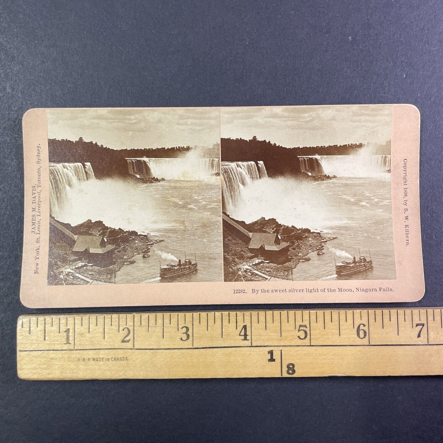 Maid of the Mist Leaving Ferry Dock Stereoview Niagara Falls c1898 Y1857