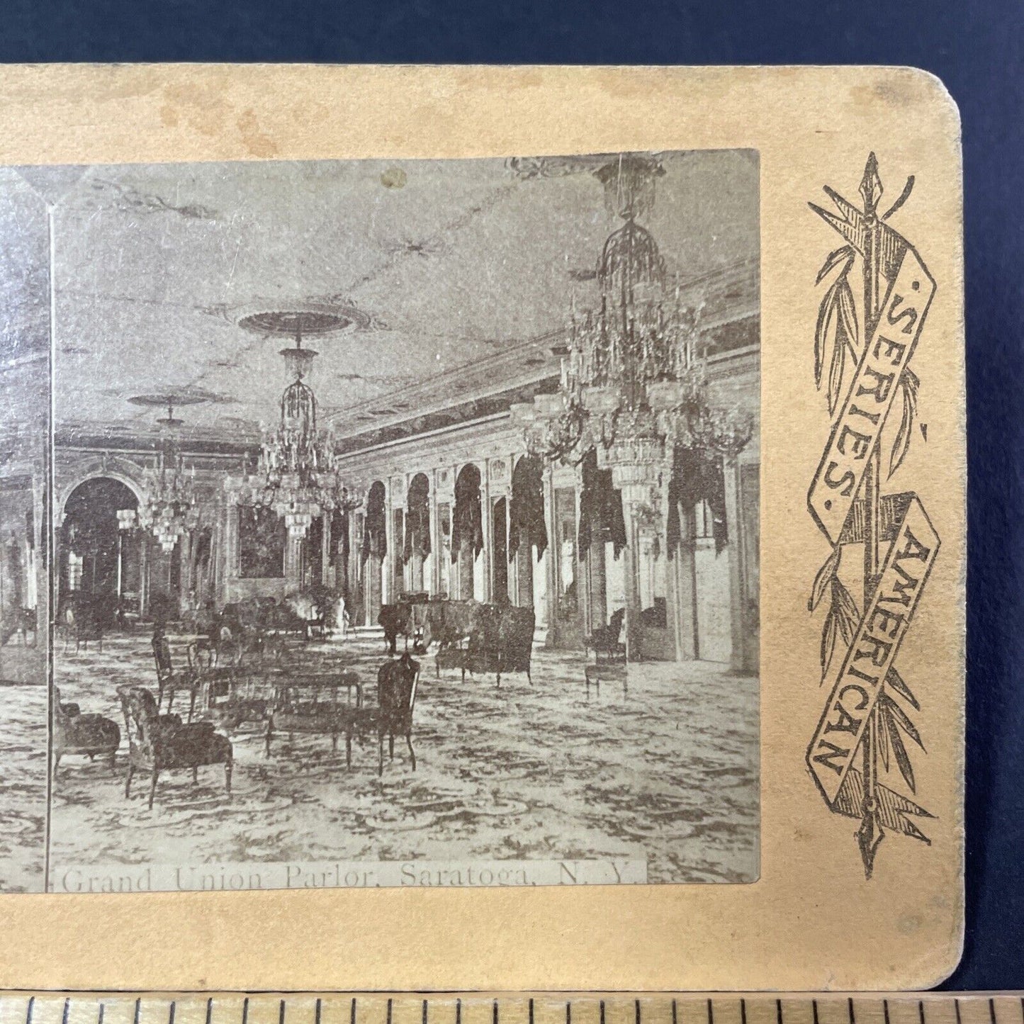 Antique 1870s Grand Union Hotel Saratoga Springs Stereoview Photo Card P381-14