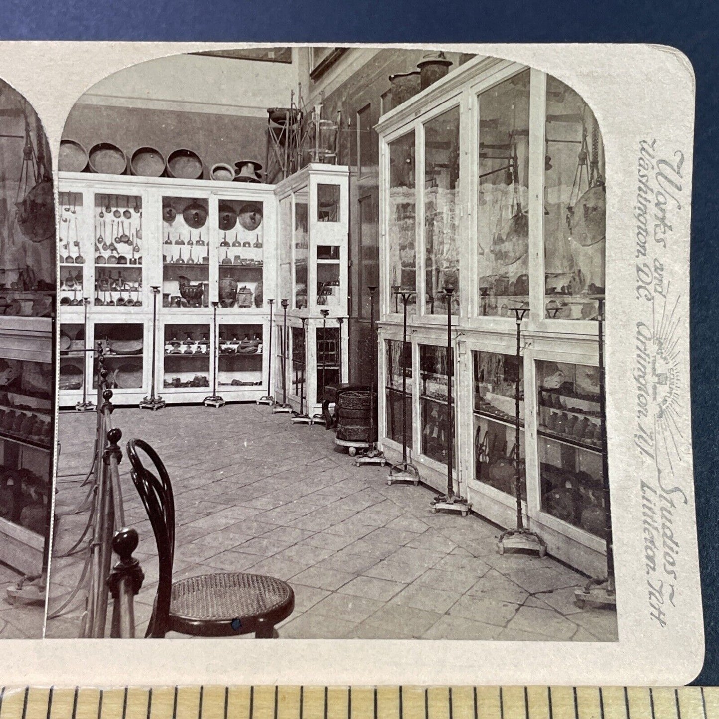 Antique 1890s Museum Of Antiquities Lausanne Swiss Stereoview Photo Card P3850