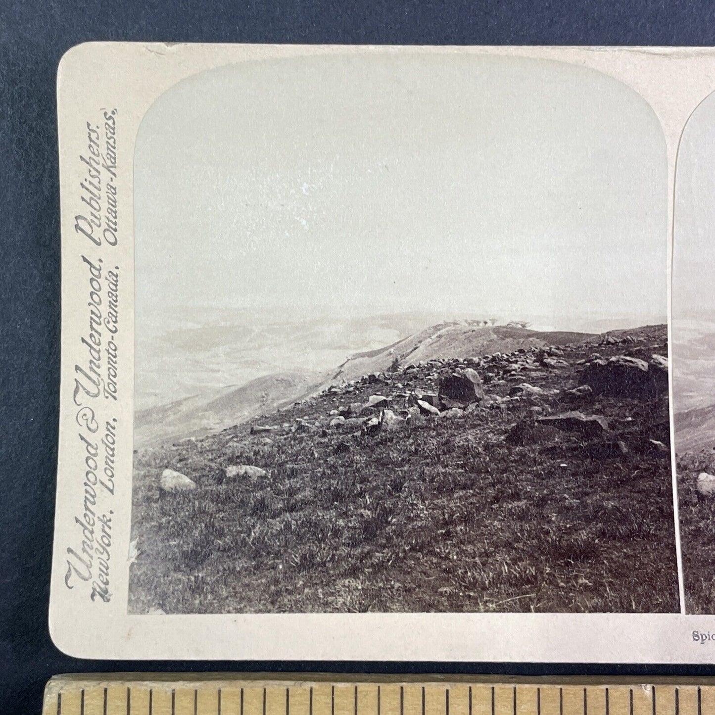 Spion Kop Top Ridge Battlefield Stereoview Boer War South Africa c1901 Y3020