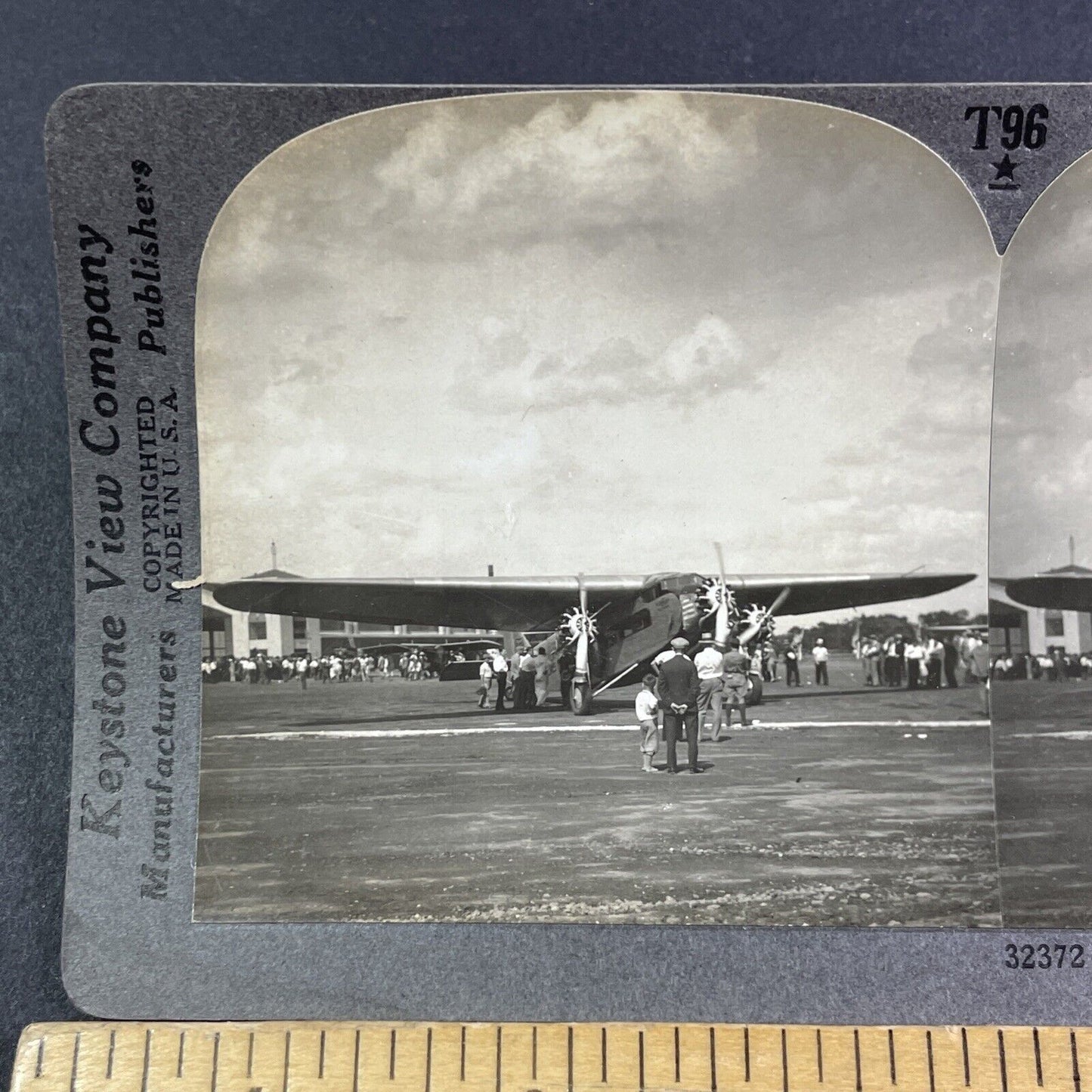 Ford Transcontinental Air Transport Airplane Stereoview Columbus Ohio 1929 Y2772