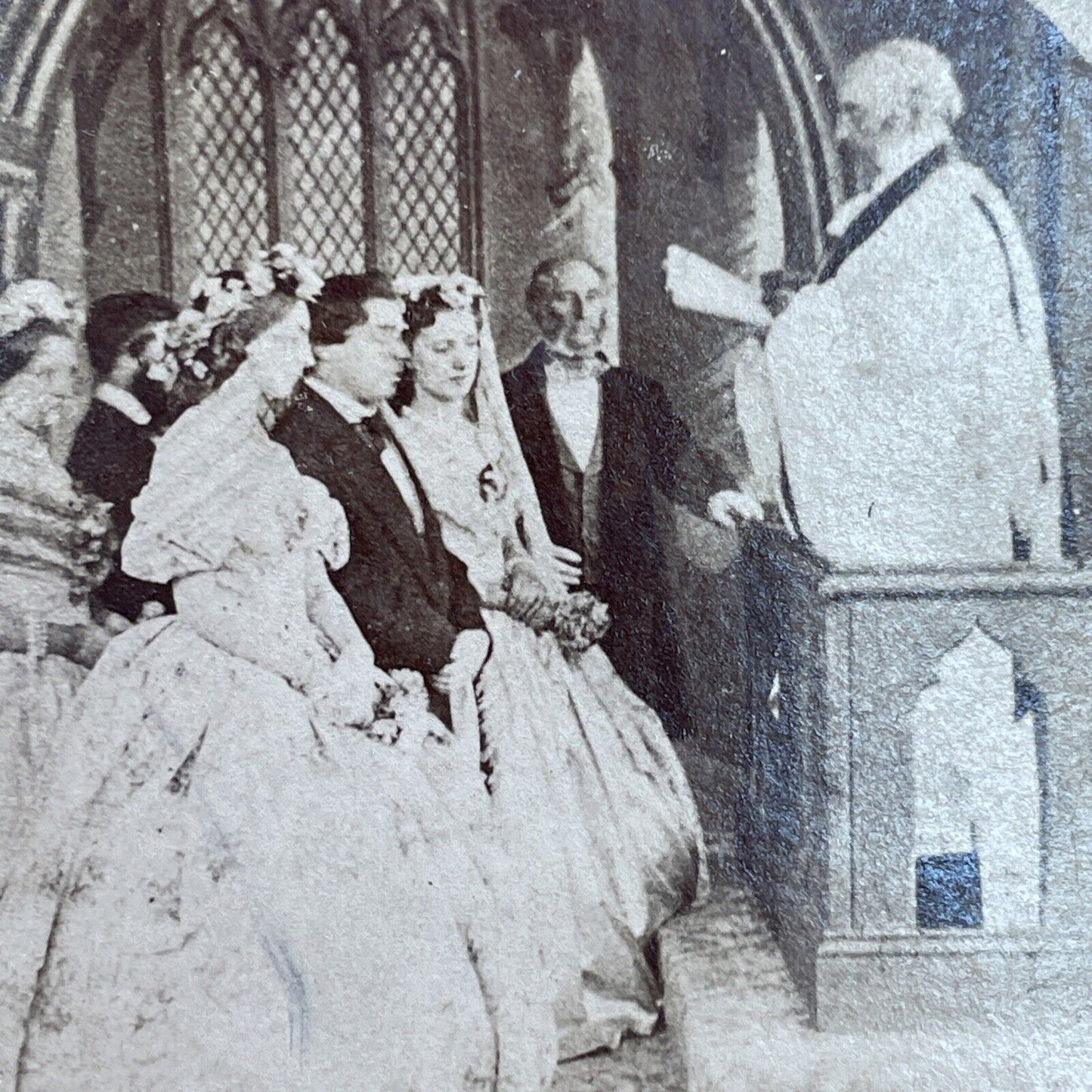 Antique 1860s Polygamous Wedding Polygamy USA Stereoview Photo Card P2081 RARE!