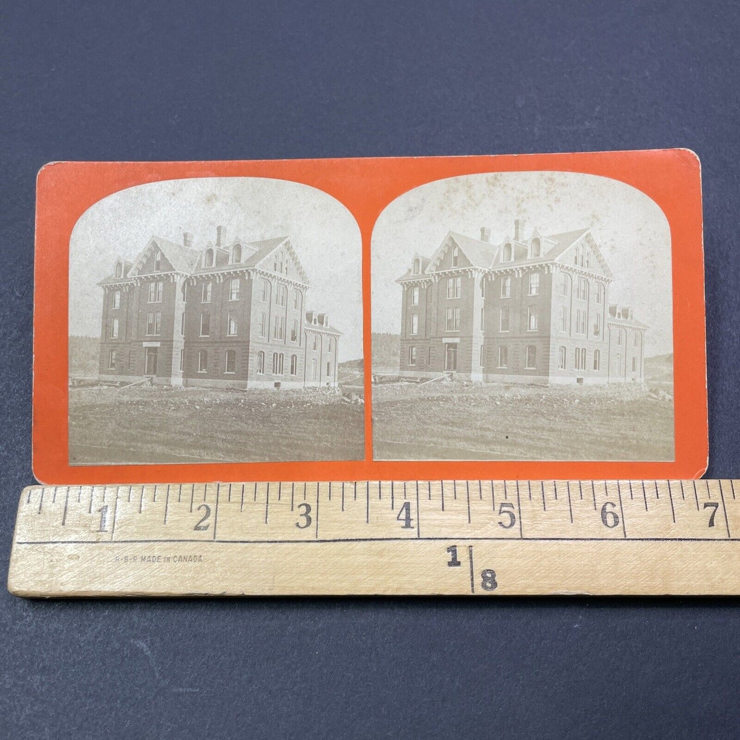 Antique 1873 Hallgarten Hall Dartmouth NH Stereoview Photo Card V2059