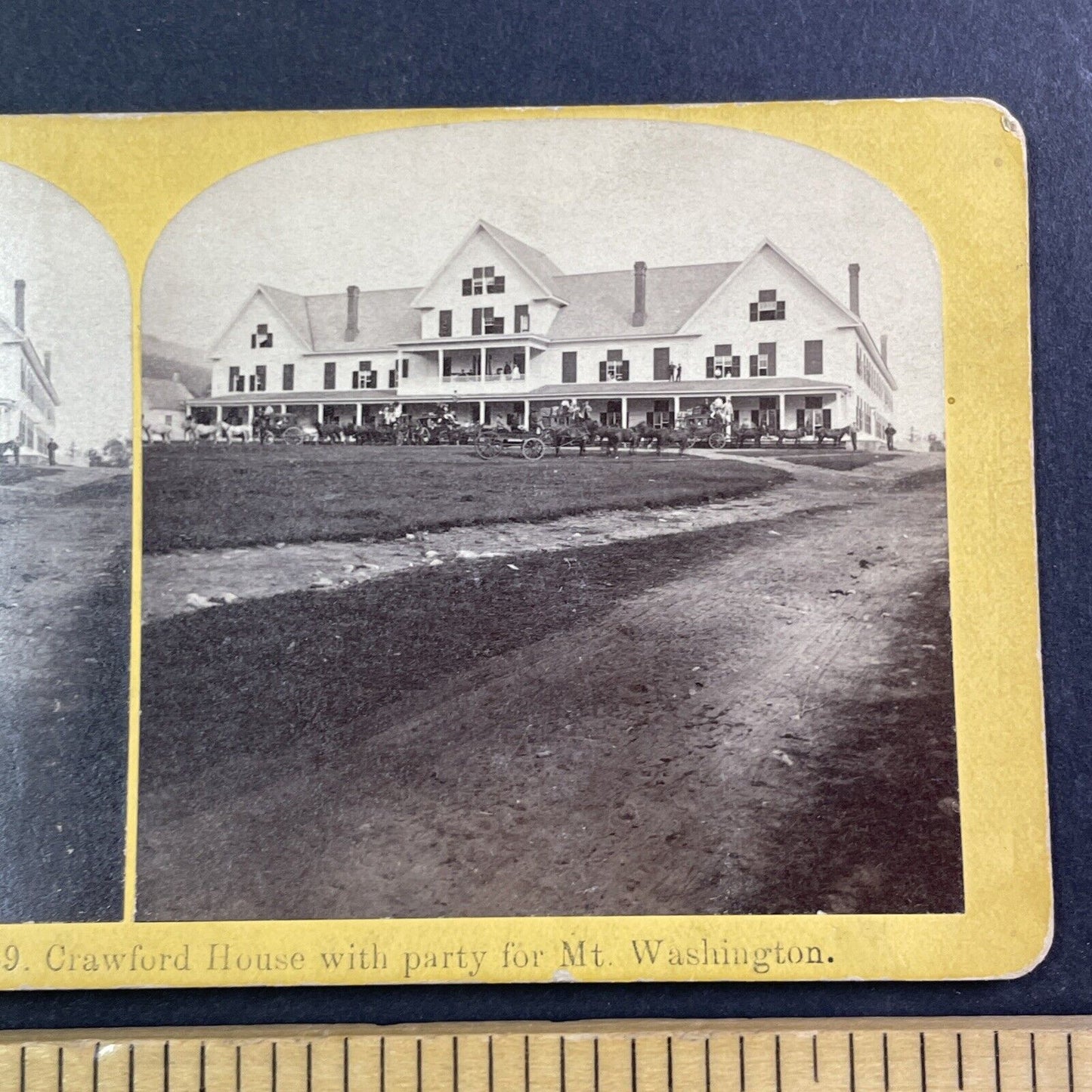 Crawford House Full With Guests Stereoview New Hampshire Antique c1870s Y865