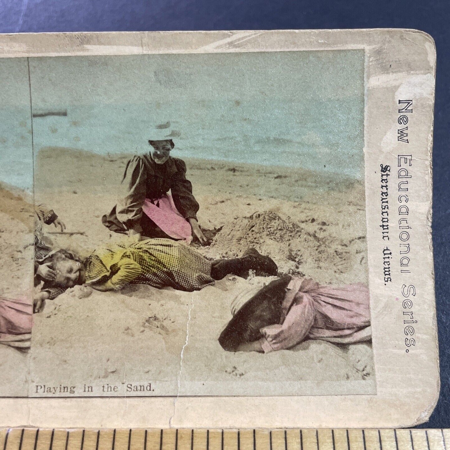 Antique 1870s Beach Attire Brighton Beach England Stereoview Photo Card P4058