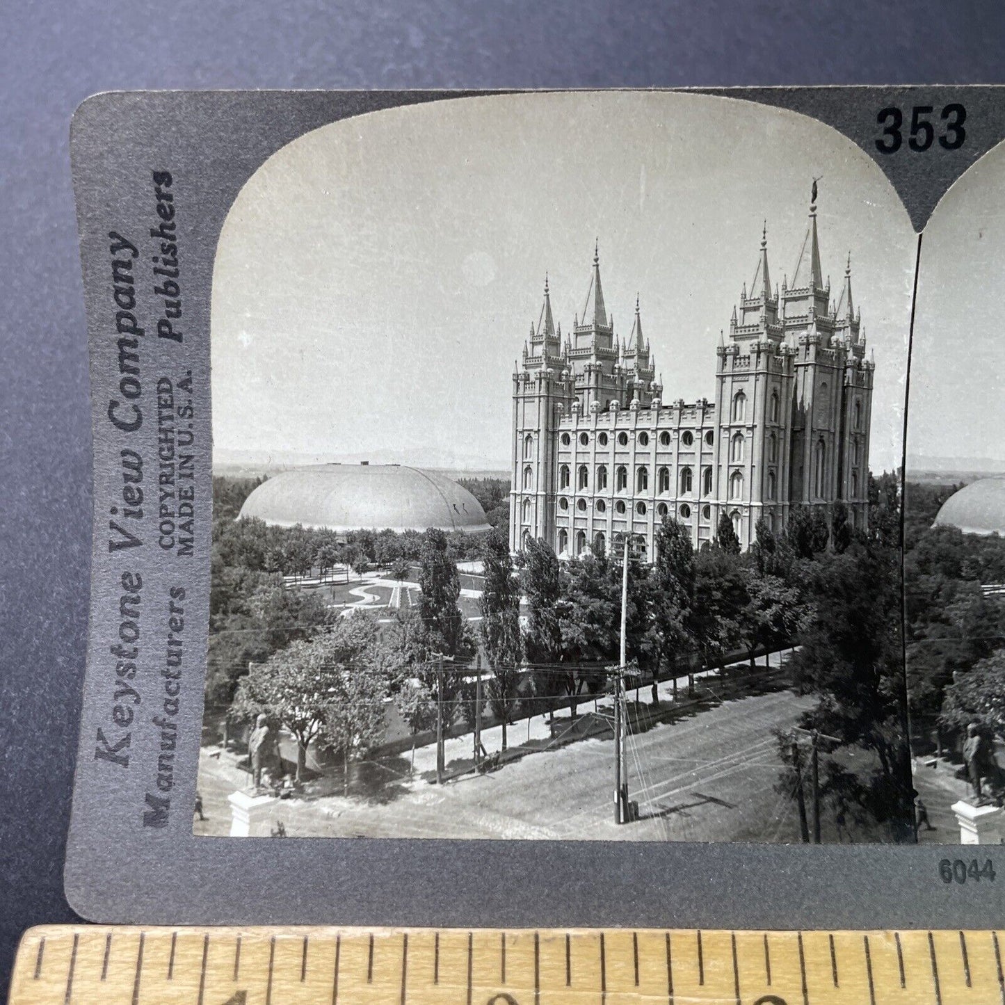 Antique 1910s Mormon Temple Salt Lake City Utah Stereoview Photo Card P3204