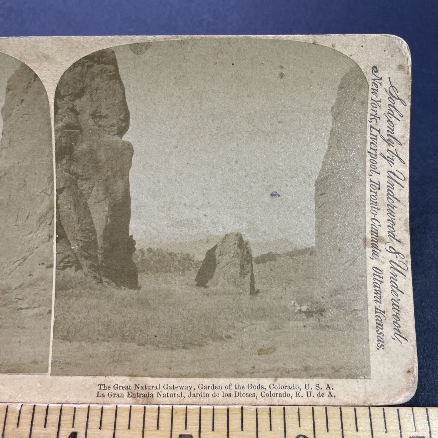 Antique 1894 Gateway Rock Garden Of The Gods CO Stereoview Photo Card P3502