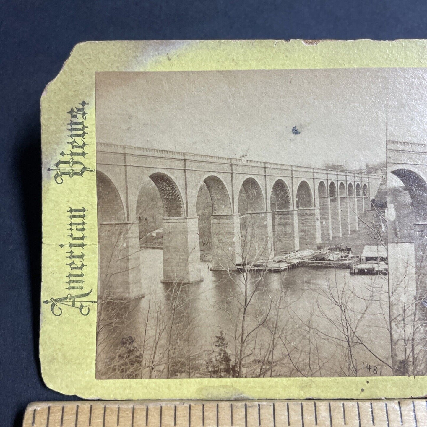 Antique 1870s Croton Aqueduct New York City Stereoview Photo Card P4789