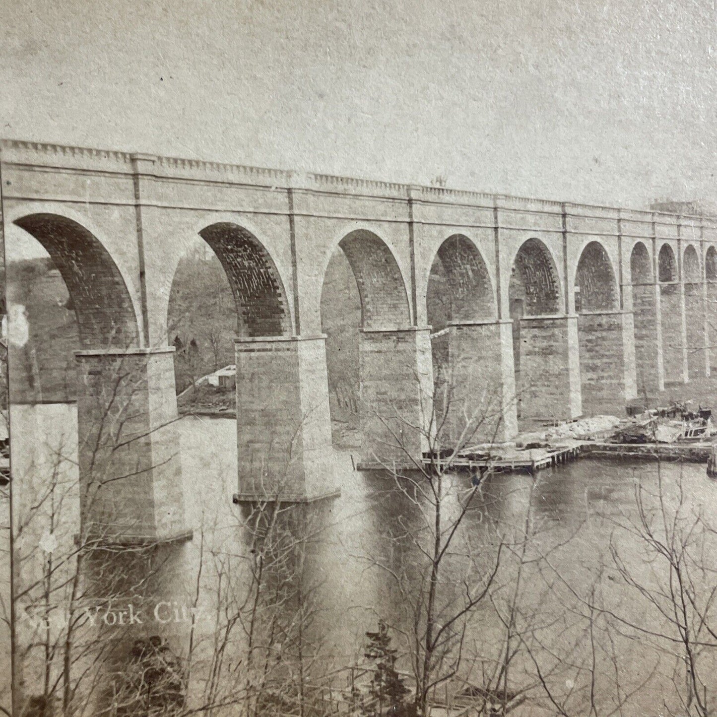 Antique 1870s Croton Aqueduct New York City Stereoview Photo Card P4789