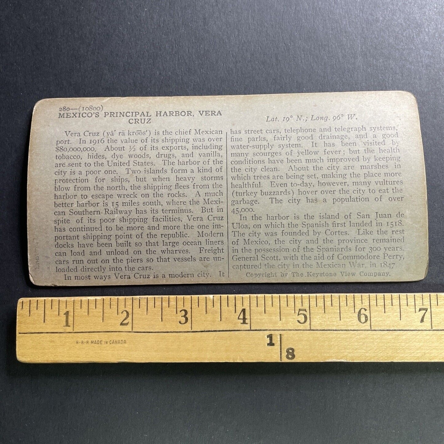 Antique 1917 Veracruz Shipping Harbor Mexico Stereoview Photo Card P1605
