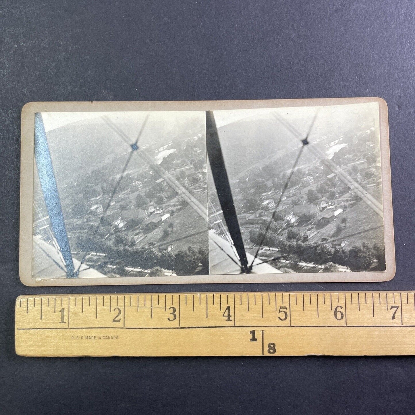 Pilot Lieutenant Raymond Parer Aerial Stereoscopic Survey Stereoview c1919 Y097