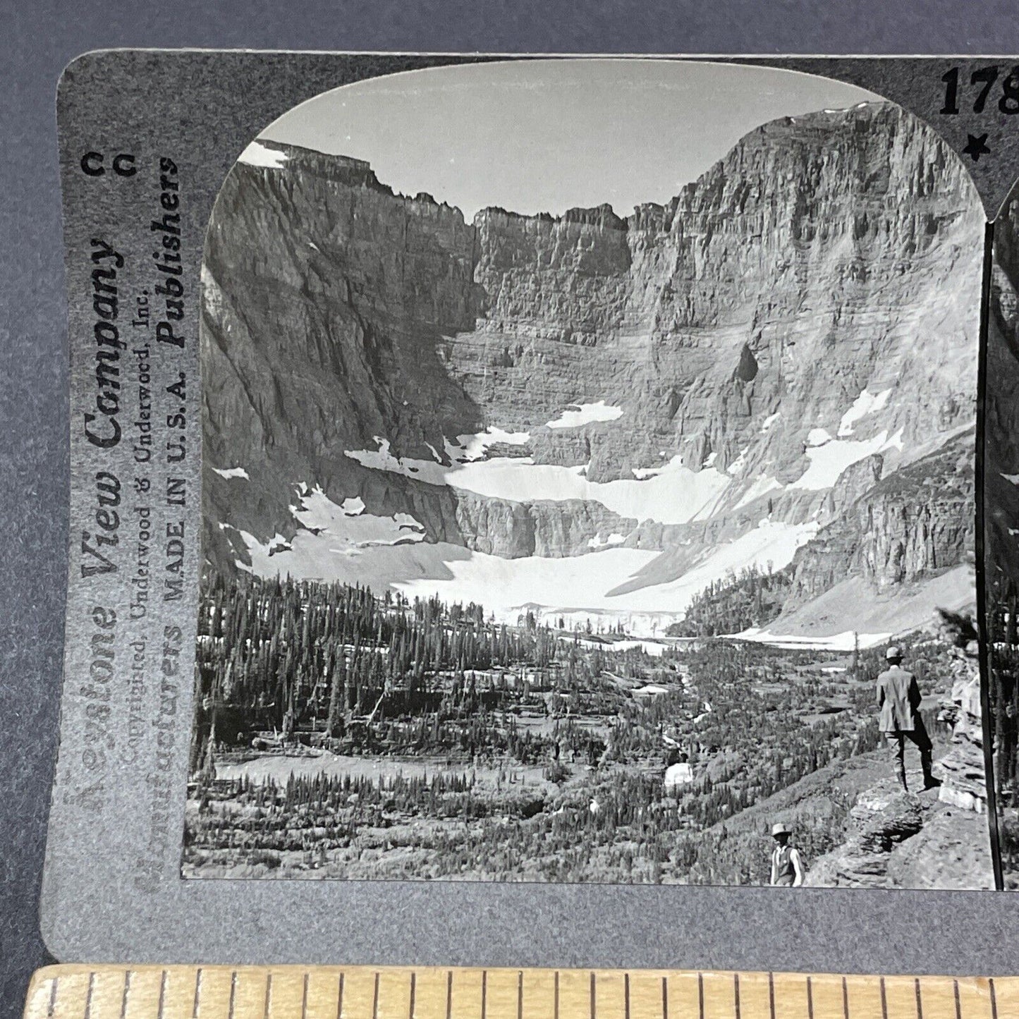 Antique 1910s Iceberg Lake Glacier In Montana Stereoview Photo Card V2168