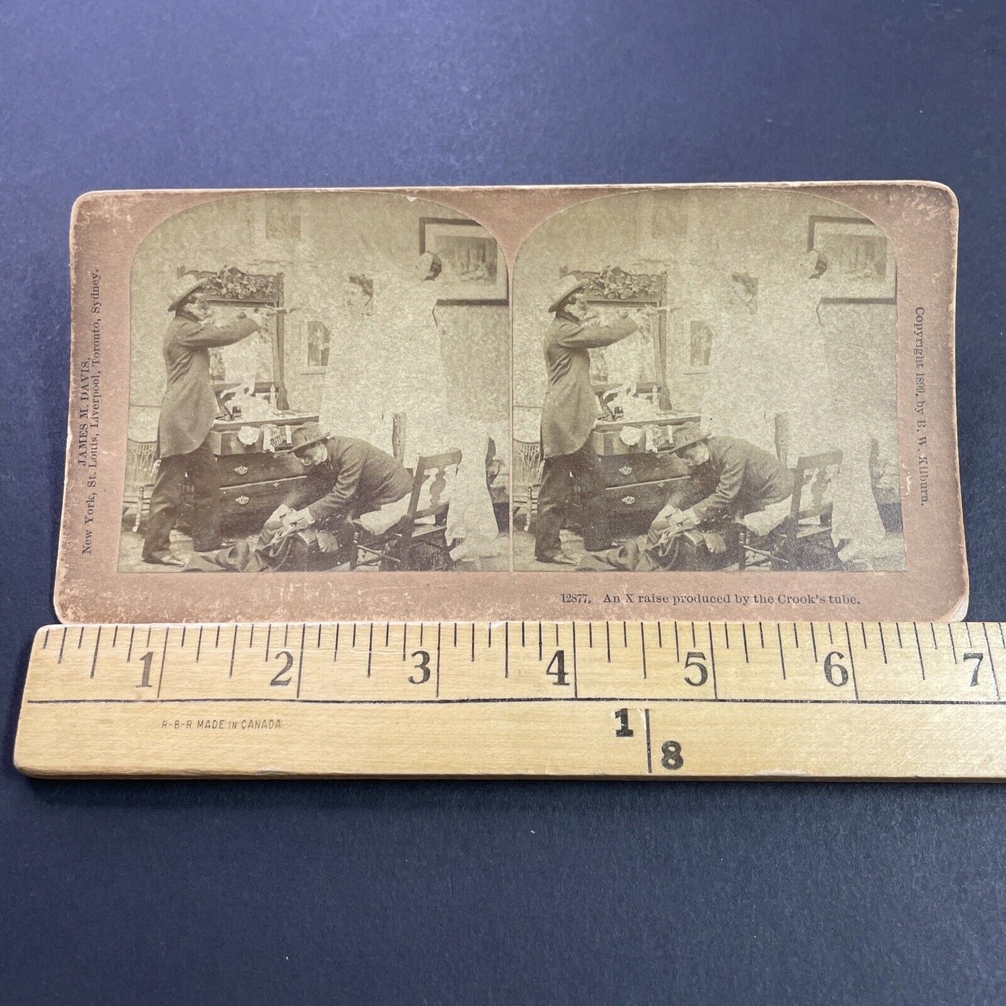 Antique 1899 Couple Robbed At Gunpoint Robbery Stereoview Photo Card P4107