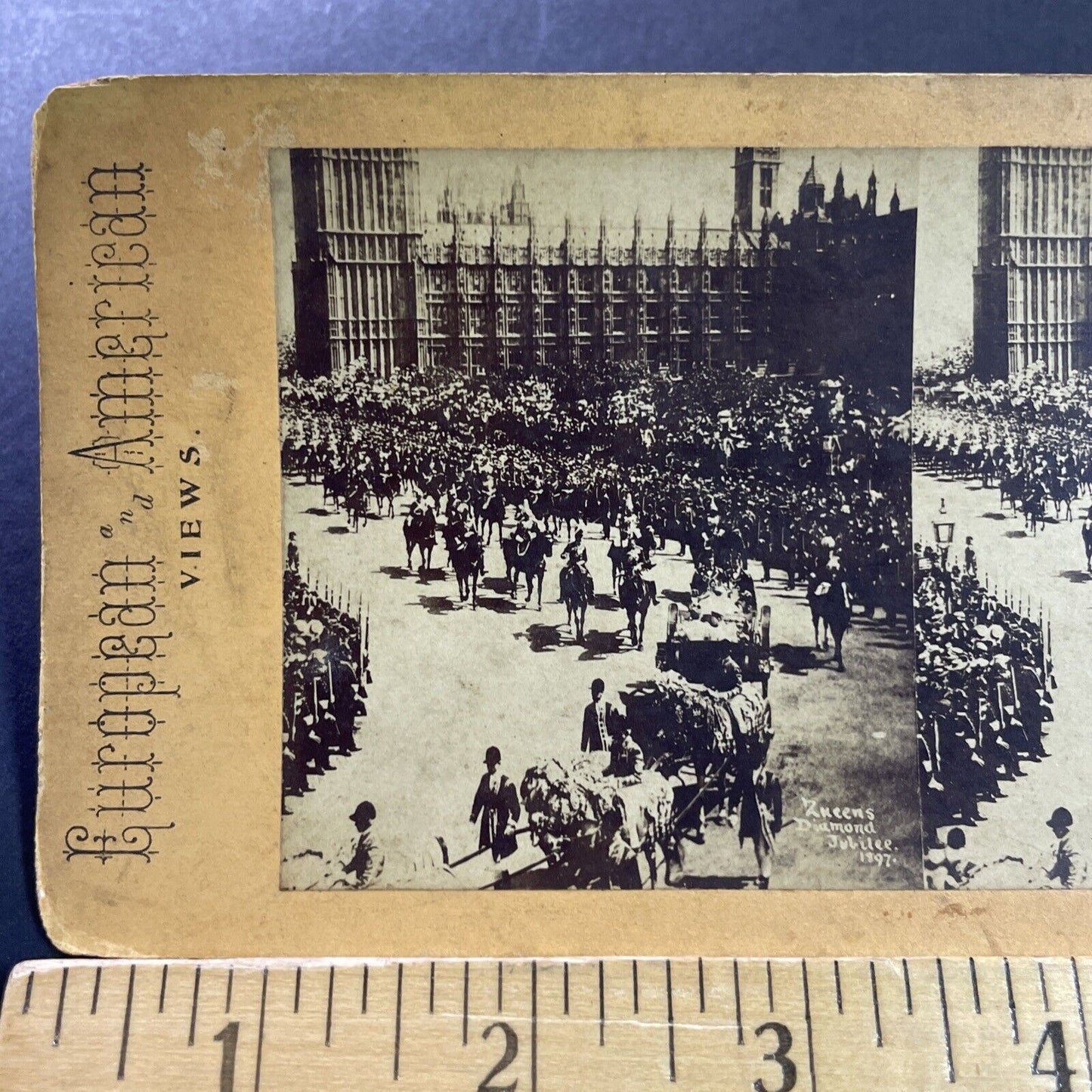 Antique 1897 Queen Victorias Diamond Jubilee England Stereoview Photo Card P4023