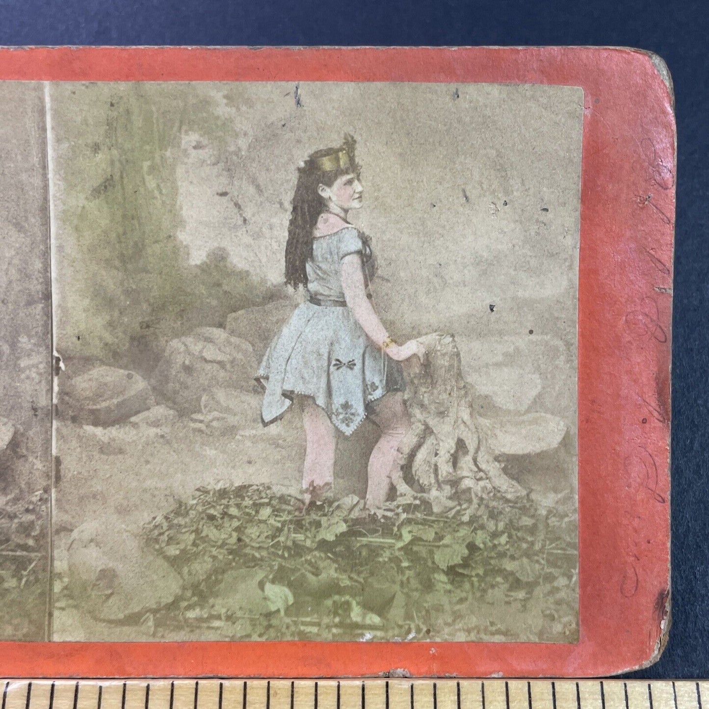 Antique 1860s Actress Annie Kemp Bowler Black Crook Stereoview Photo Card P3993