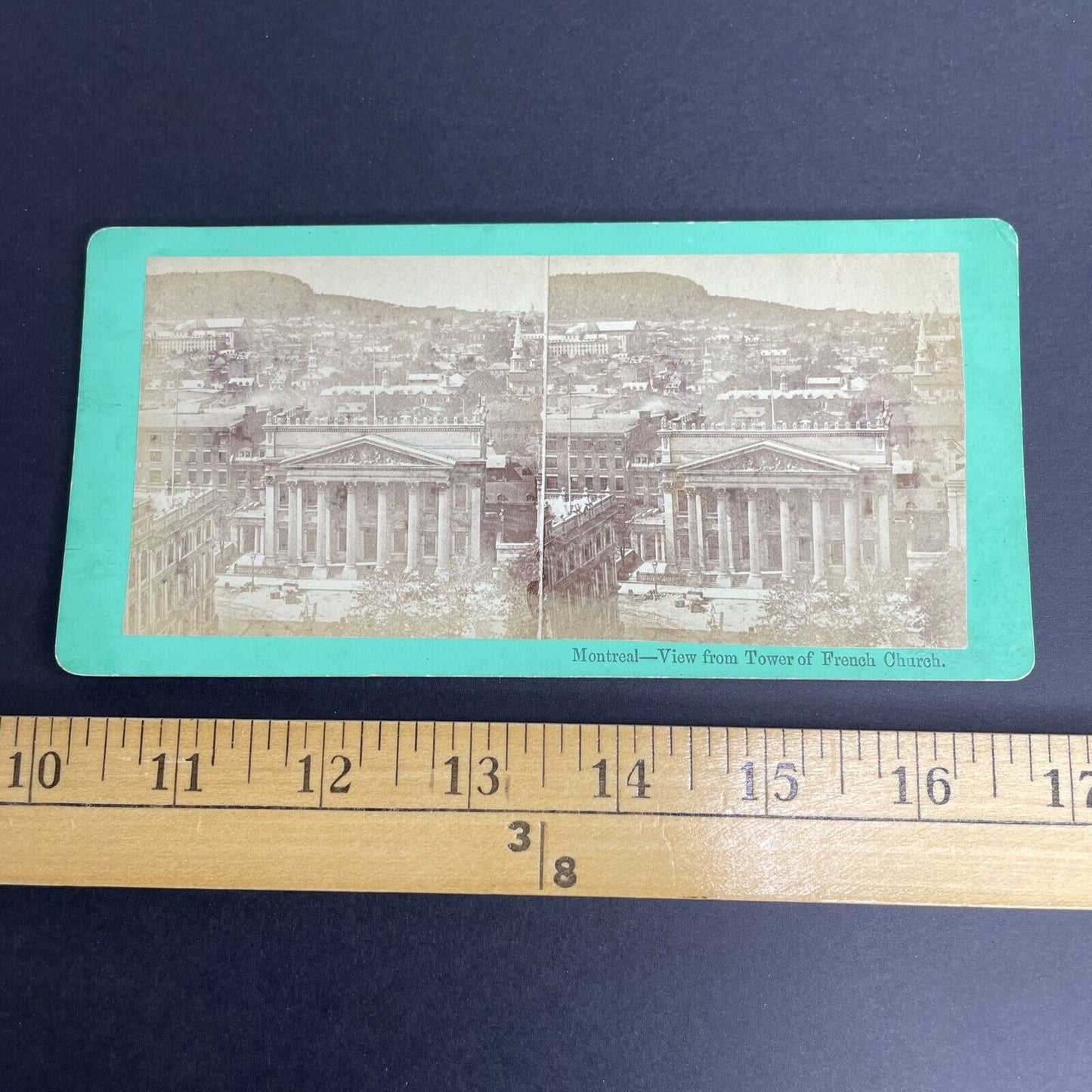 Antique 1860's Bank Of Montreal BMO Construction Quebec Stereoview Photo PC639