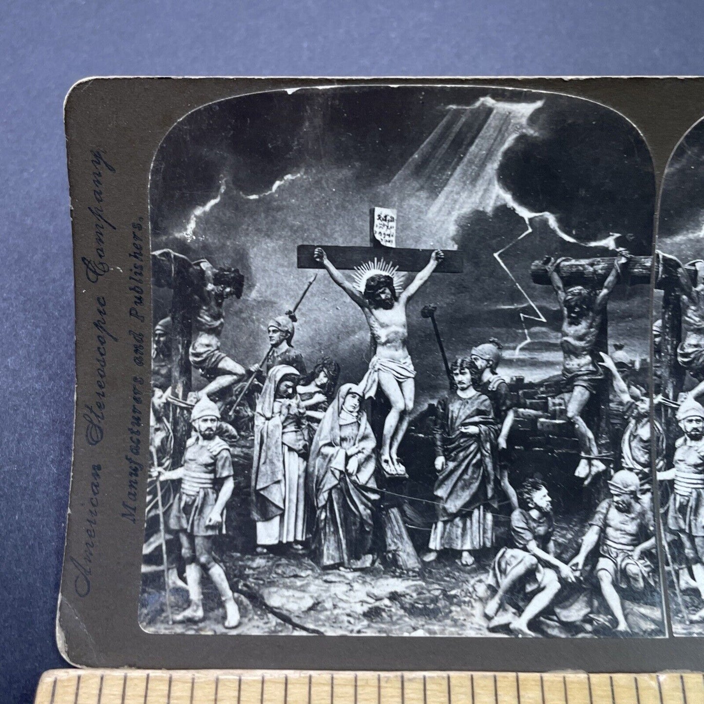 Antique 1880s Jesus Crucified By The Romans Stereoview Photo Card P3134