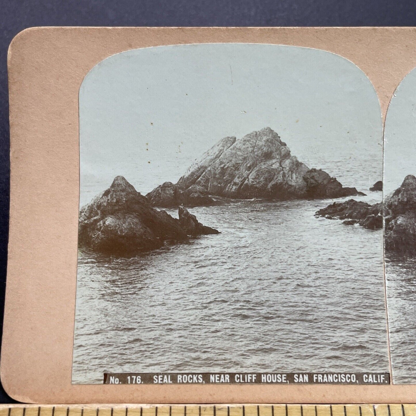 Antique 1870s Seal Rocks San Francisco California Stereoview Photo Card P3580