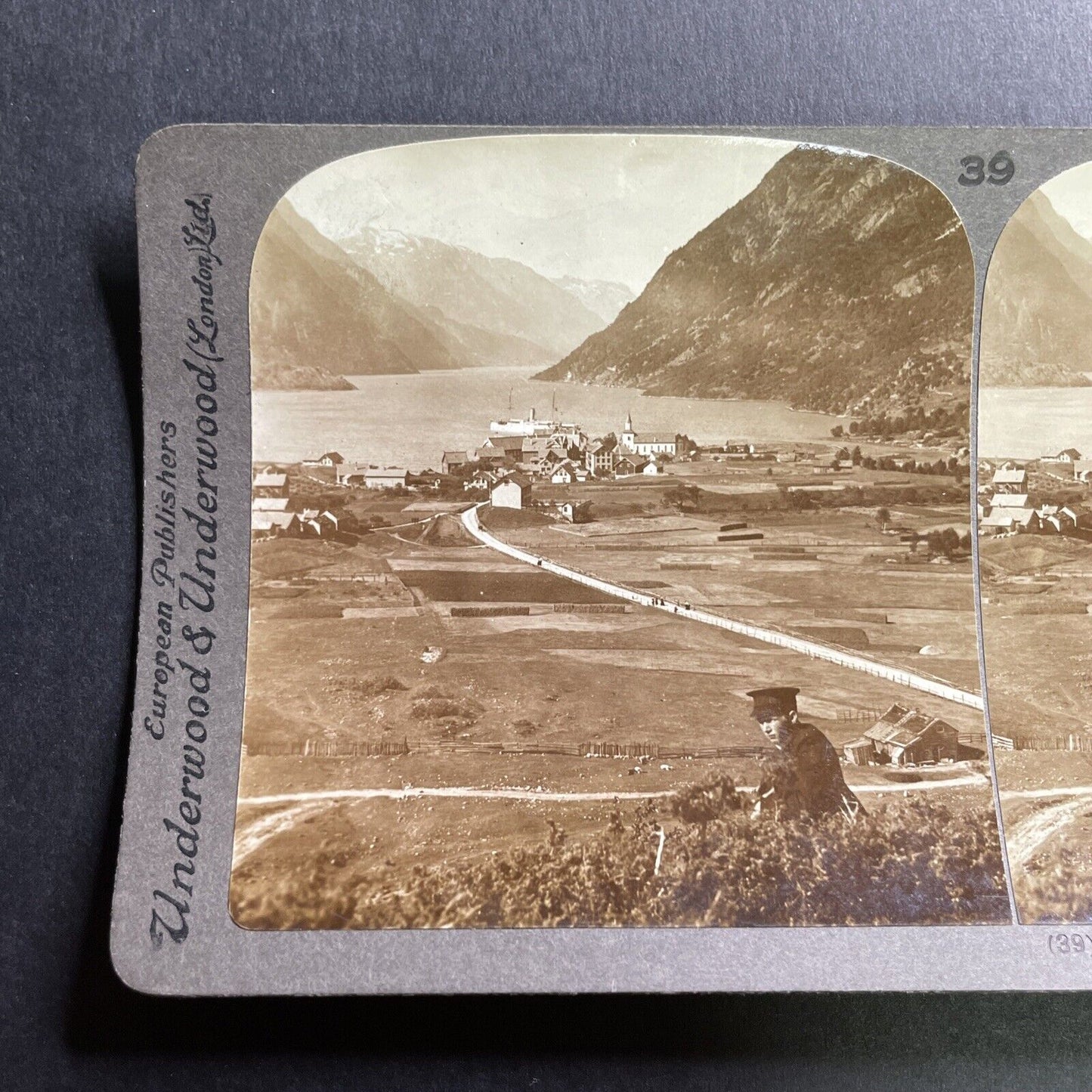 Antique 1902 Sorfjorden Odda Norway Stereoview Photo Card P1710