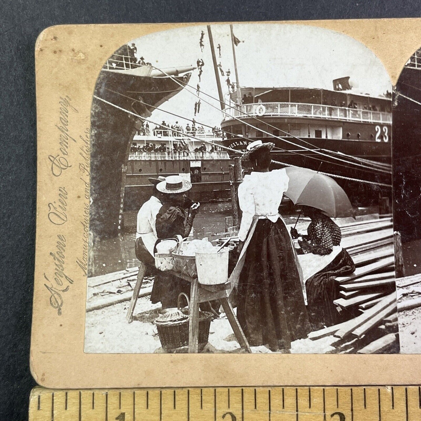 Wealthy African American Women Stereoview Tampa Bay Florida Antique c1898 X3896