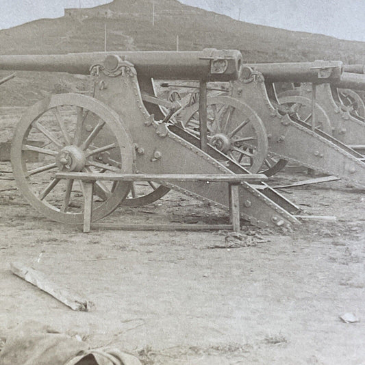 Antique 1904 Russian Russia Artillery Guns Canons Stereoview Photo Card P5597