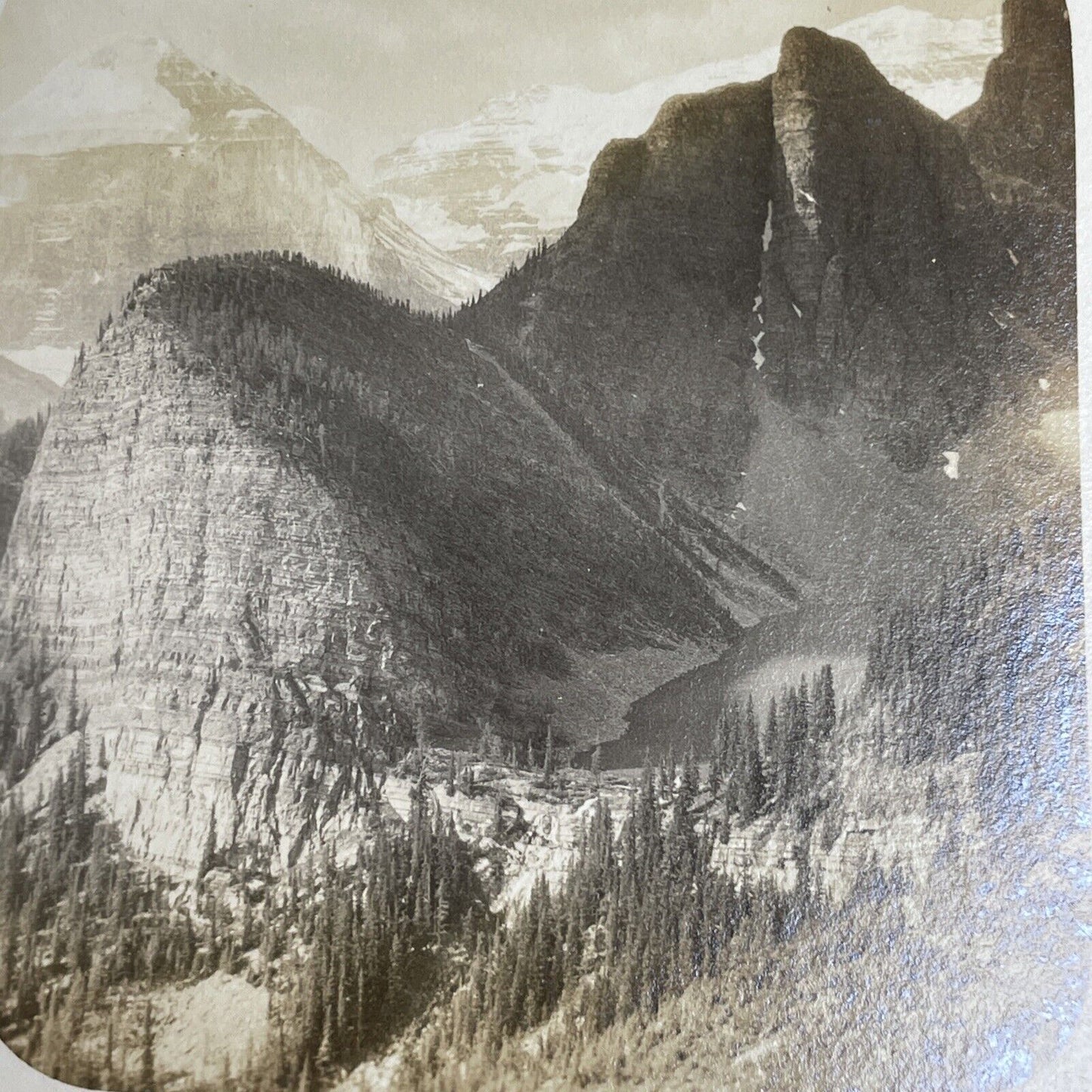 Antique 1890's Beehive Mountain Lake Louise Stereoview Photo Card PC871