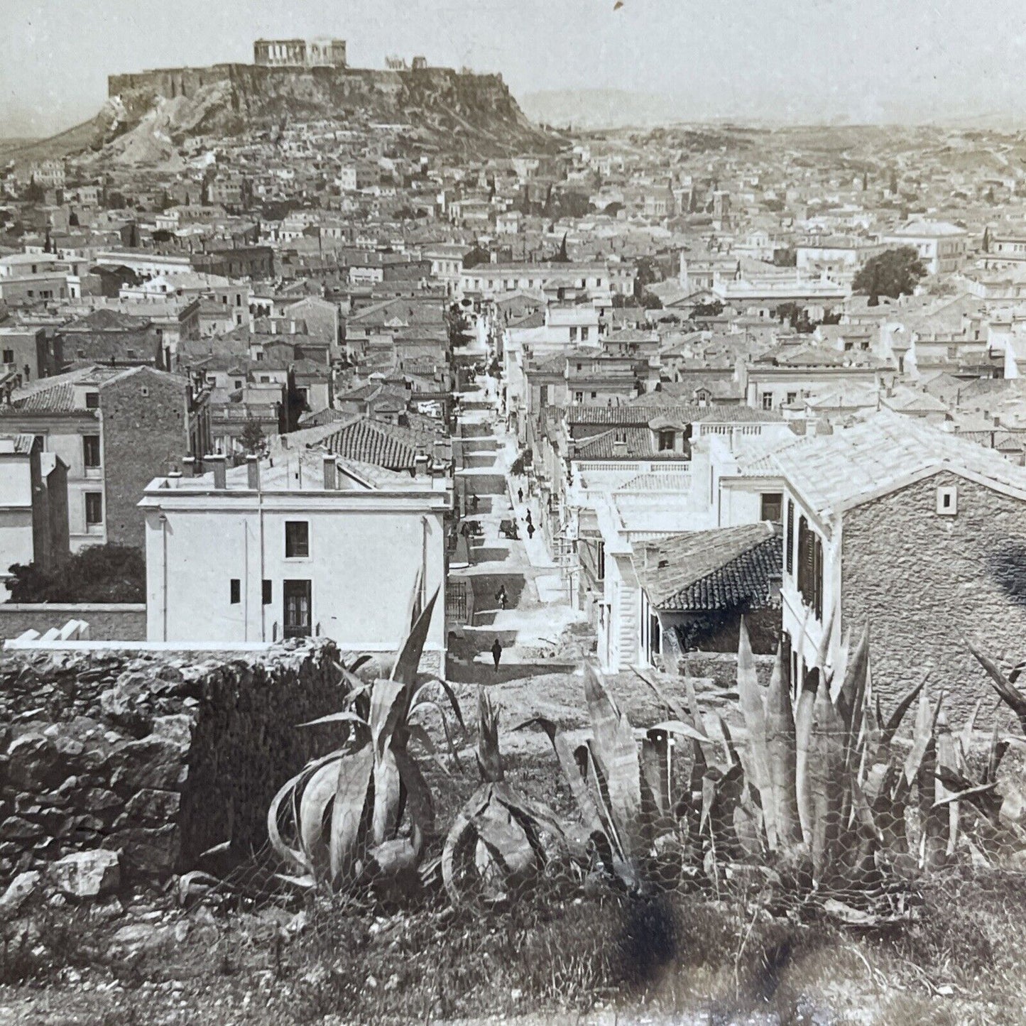 Antique 1898 Athens Greece City View Stereoview Photo Card P2208