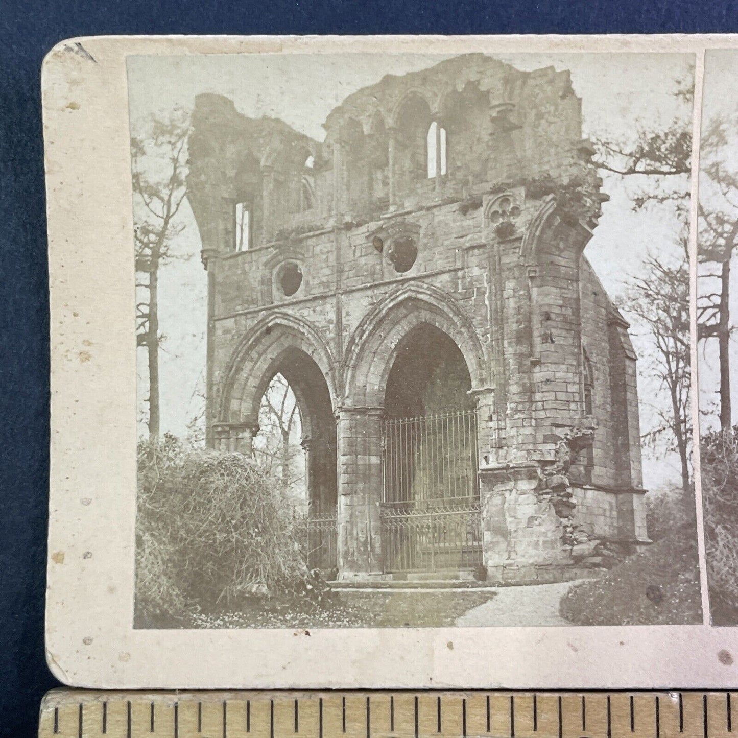 Dryburgh Abbey Sir Walter Scott Scotland Stereoview Kilburn Antique c1877 X3825