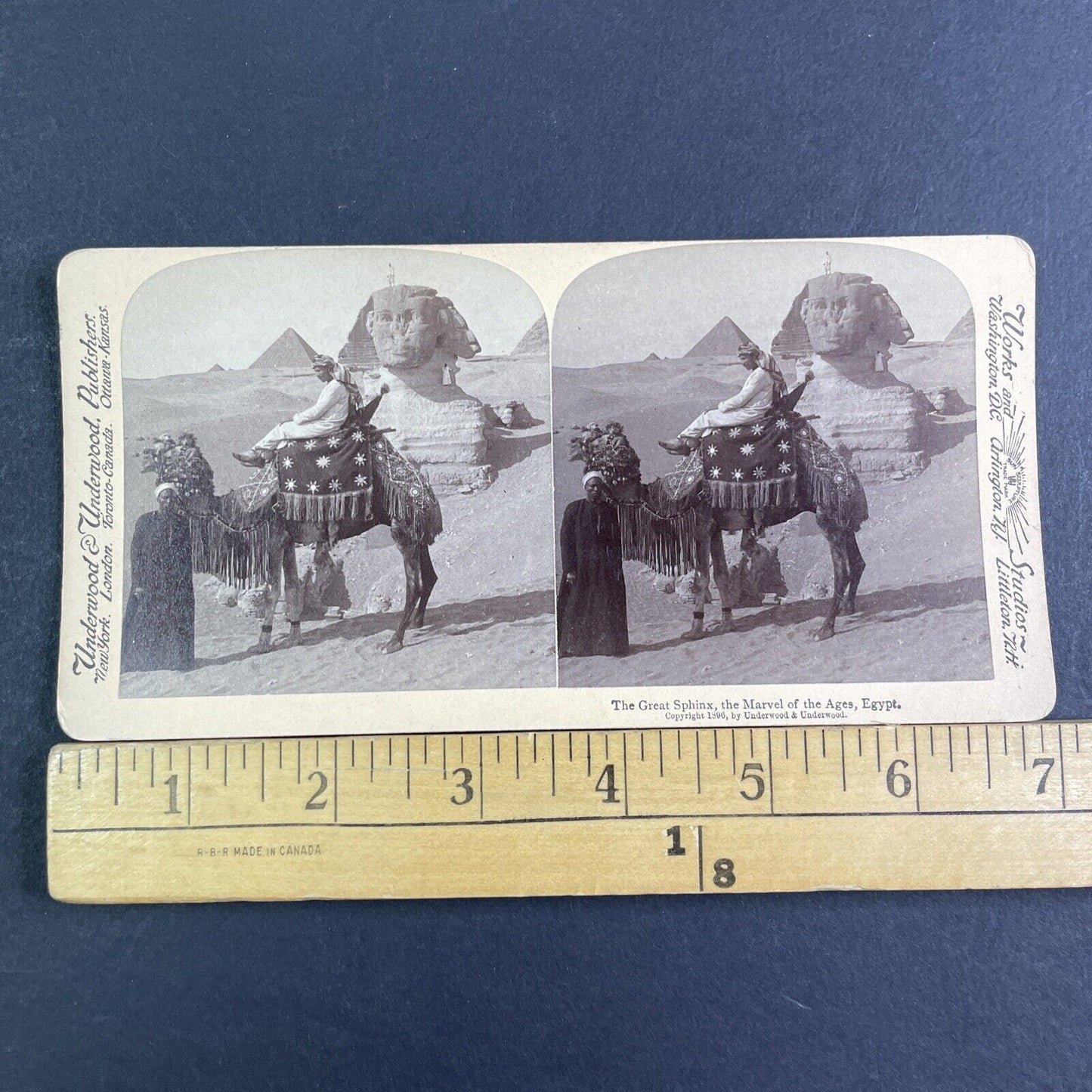 The Great Sphinx Unexcavated Stereoview Sand Covered Egypt Antique c1896 X3124