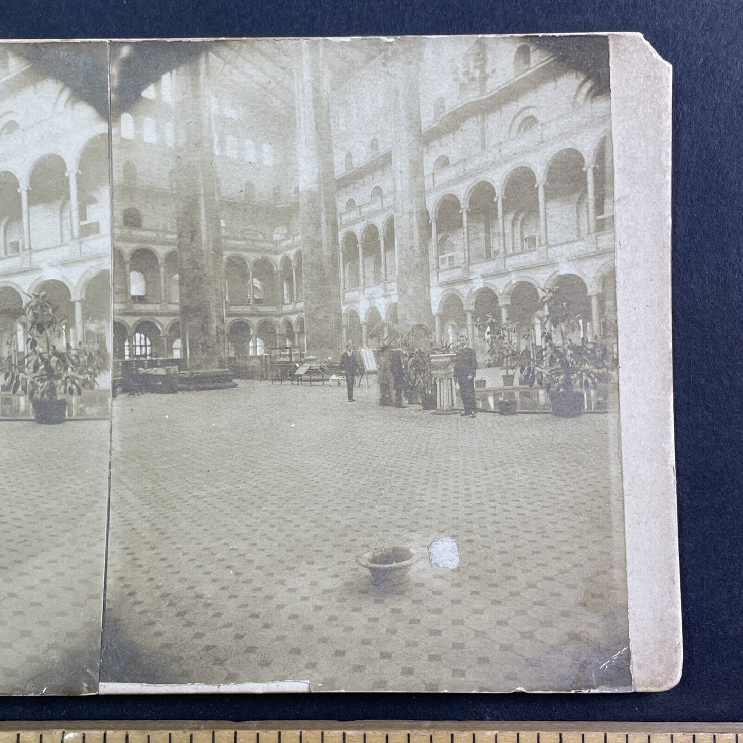 Pension Office Building Stereoview Washington D.C. Antique c1880s Y466