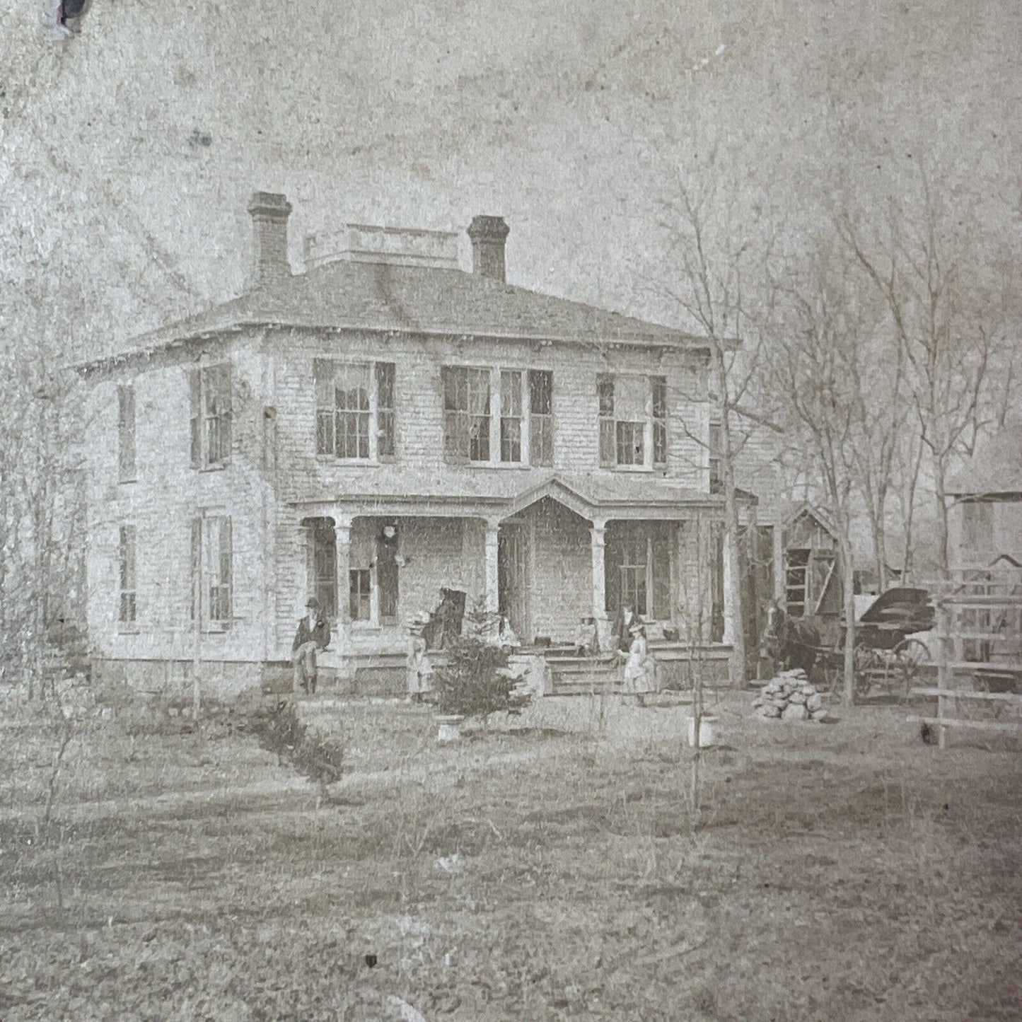 Mansion In Wessex North Carolina Stereoview Mulberry Island? Antique c1869 X2558