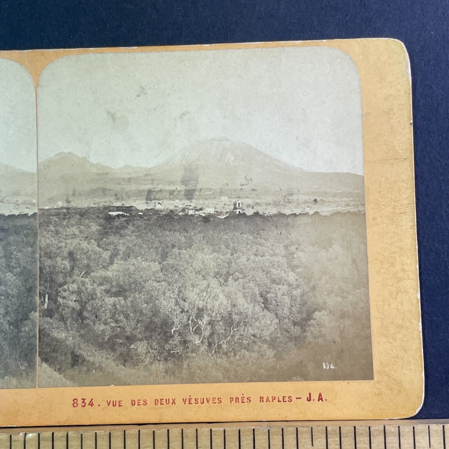 Mount Vesuvius Volcano View From Naples Stereoview Antique c1880 X1595