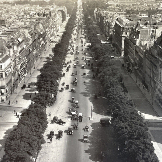 Antique 1910s The Main Street In Paris France Stereoview Photo Card P3723