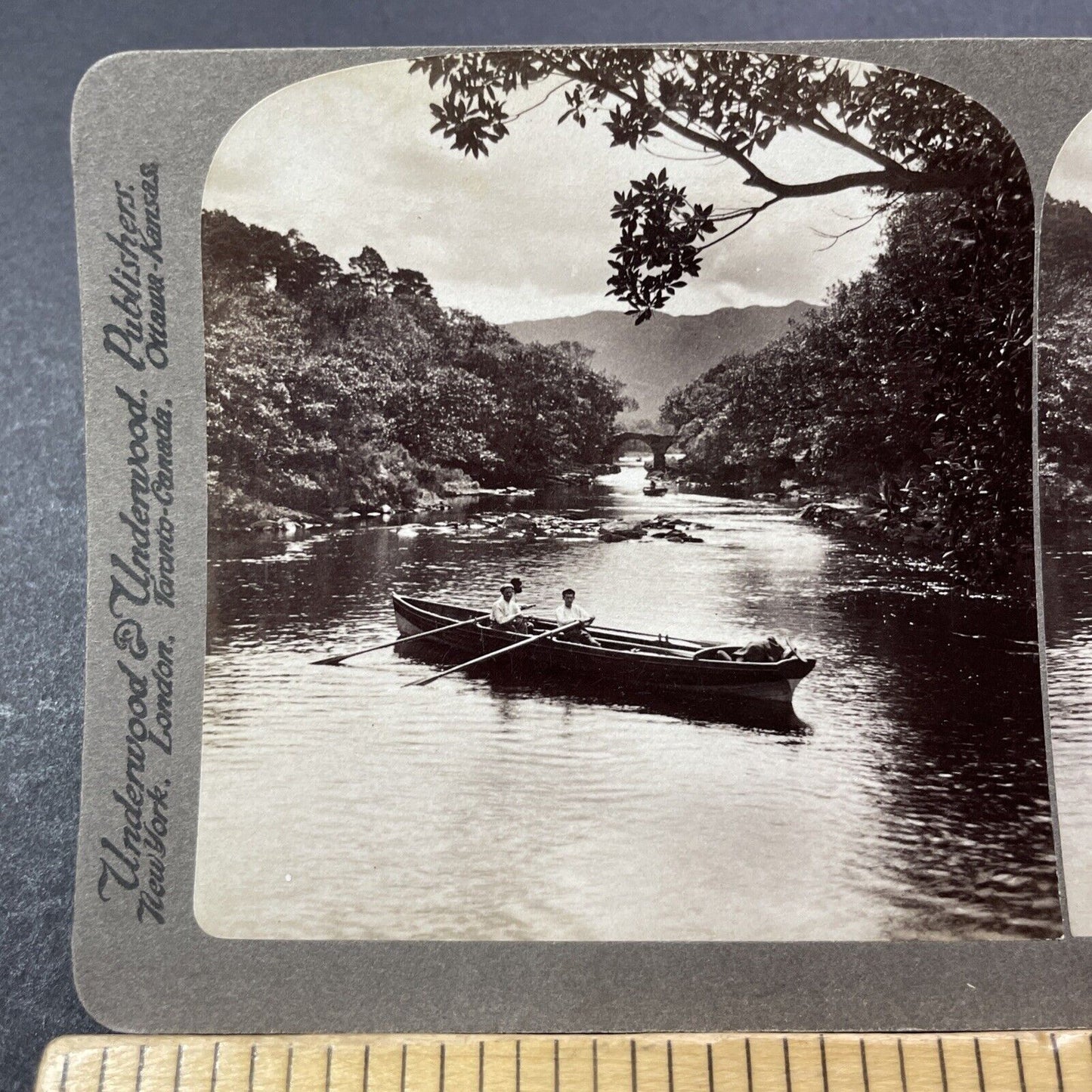 Antique 1901 Rowboat On Lakes Of Killarney Ireland Stereoview Photo Card V3298