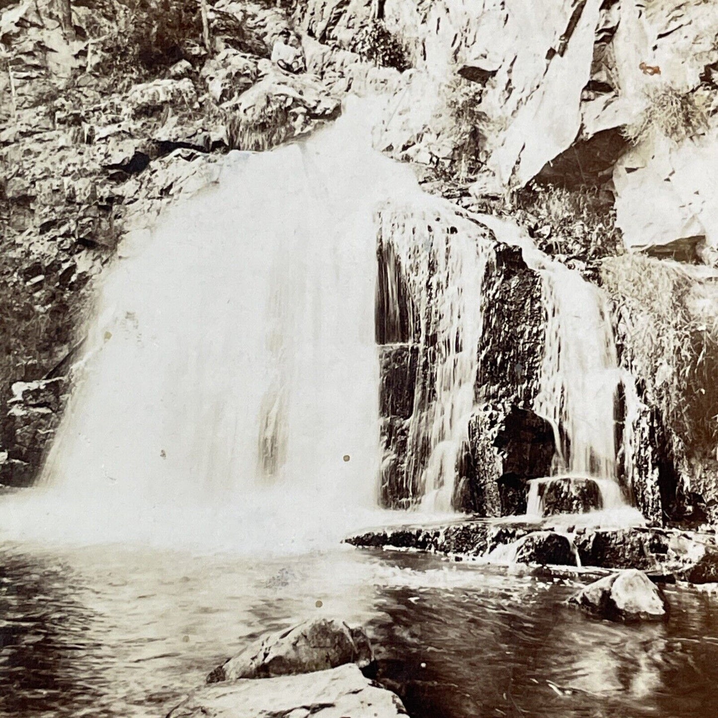 Kamyshlinsky Waterfall Altai Russia Stereoview Tomashkevich Antique 1896 X2629