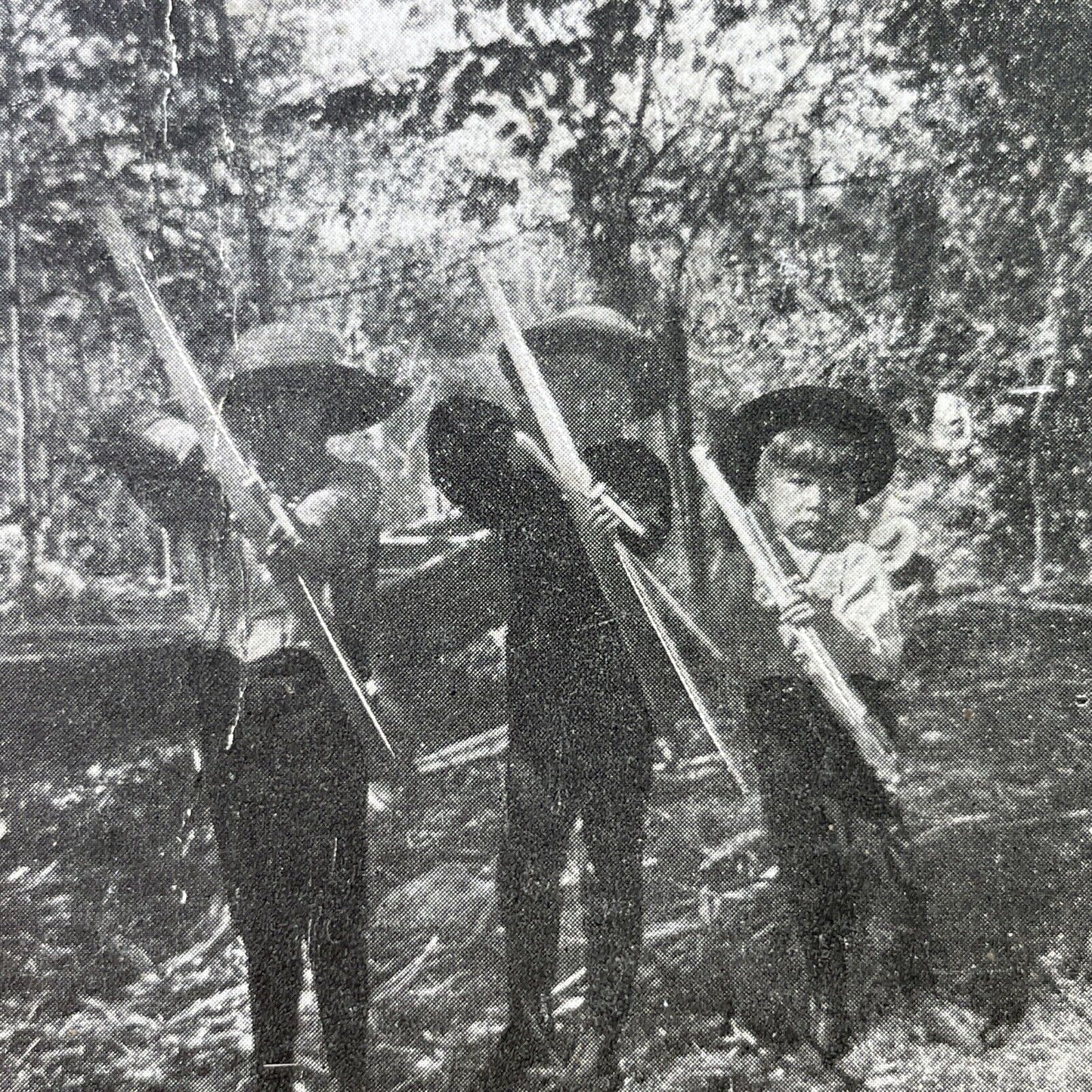 Antique 1890s Children With Bows And Arrows Stereoview Photo Card P3086