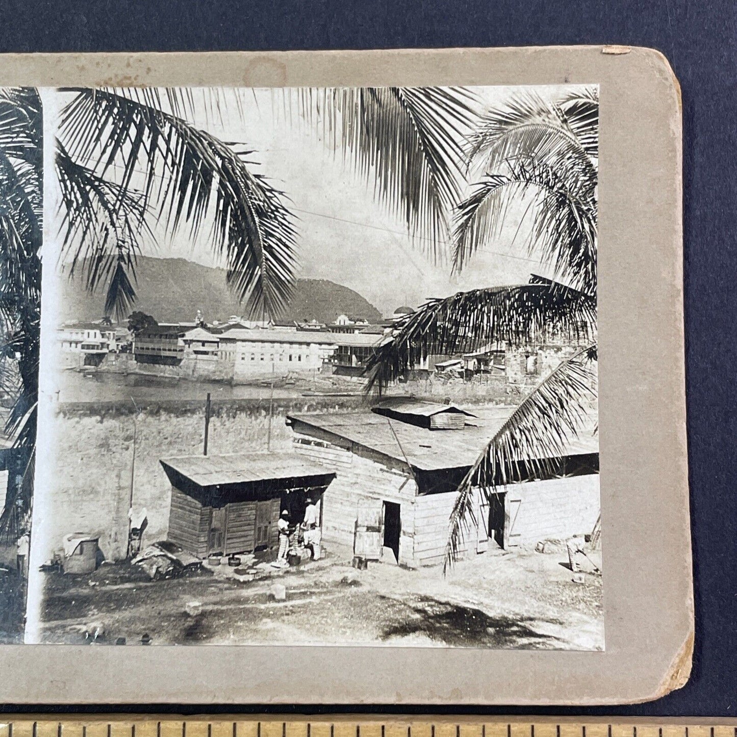 Panama City Jail And Jailyard Stereoview Prison Prisoners Antique c1880 X2717