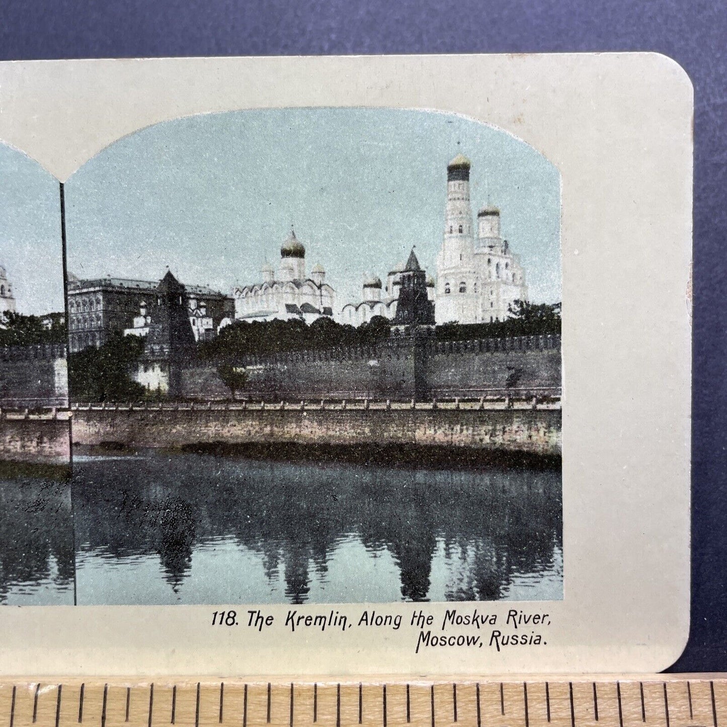 Antique 1910s The Kremlin In Moscow Russia Stereoview Photo Card V3582