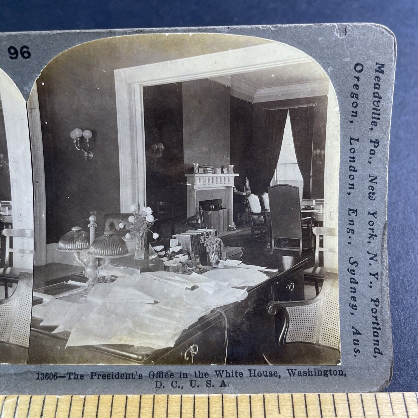 Antique 1903 Main Office White House Washington DC Stereoview Photo Card P2203