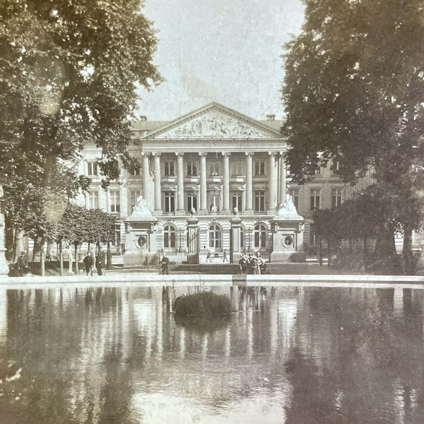 Antique 1896 The Royal Palace Brussels Belgium Stereoview Photo Card P2238