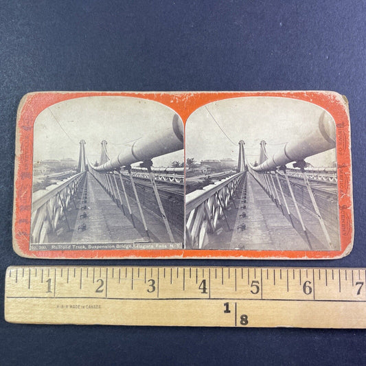 Niagara Falls Suspension Bridge Stereoview J.J. Reilly Rare View c1869 Y2529