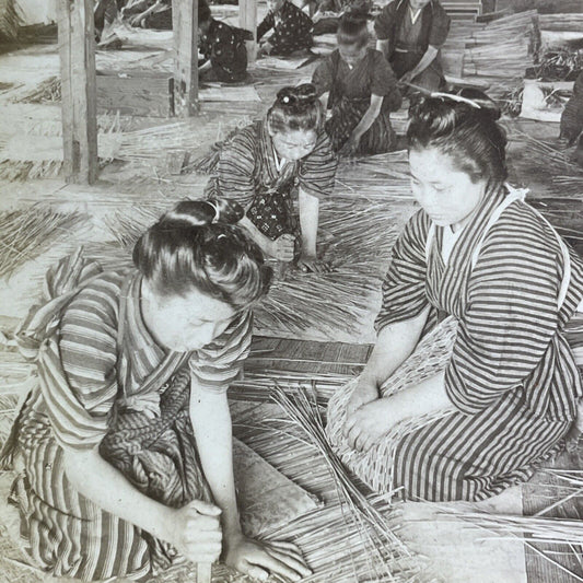 Antique 1904 Children Working In Factory In Japan Stereoview Photo Card P2196