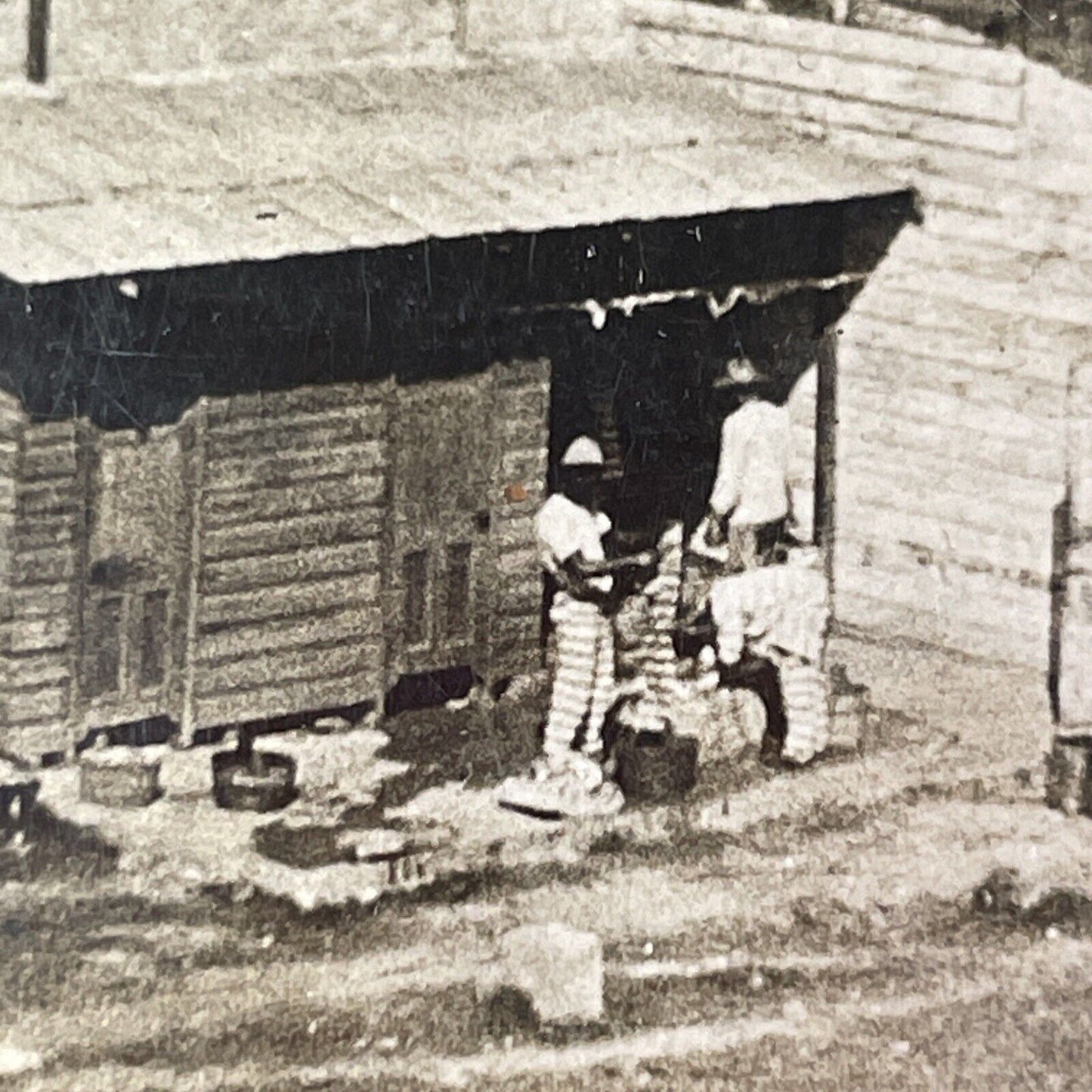 Panama City Jail And Jailyard Stereoview Prison Prisoners Antique c1880 X2717