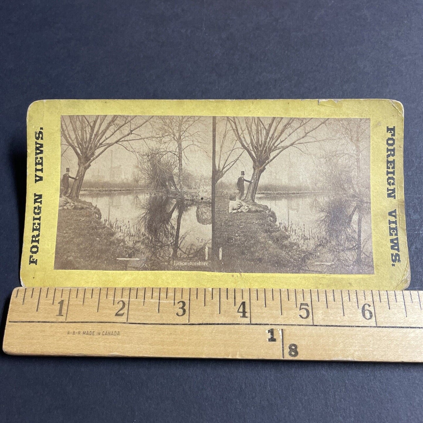 Antique 1870s Wealthy Man In Leicestershire England Stereoview Photo Card P4517