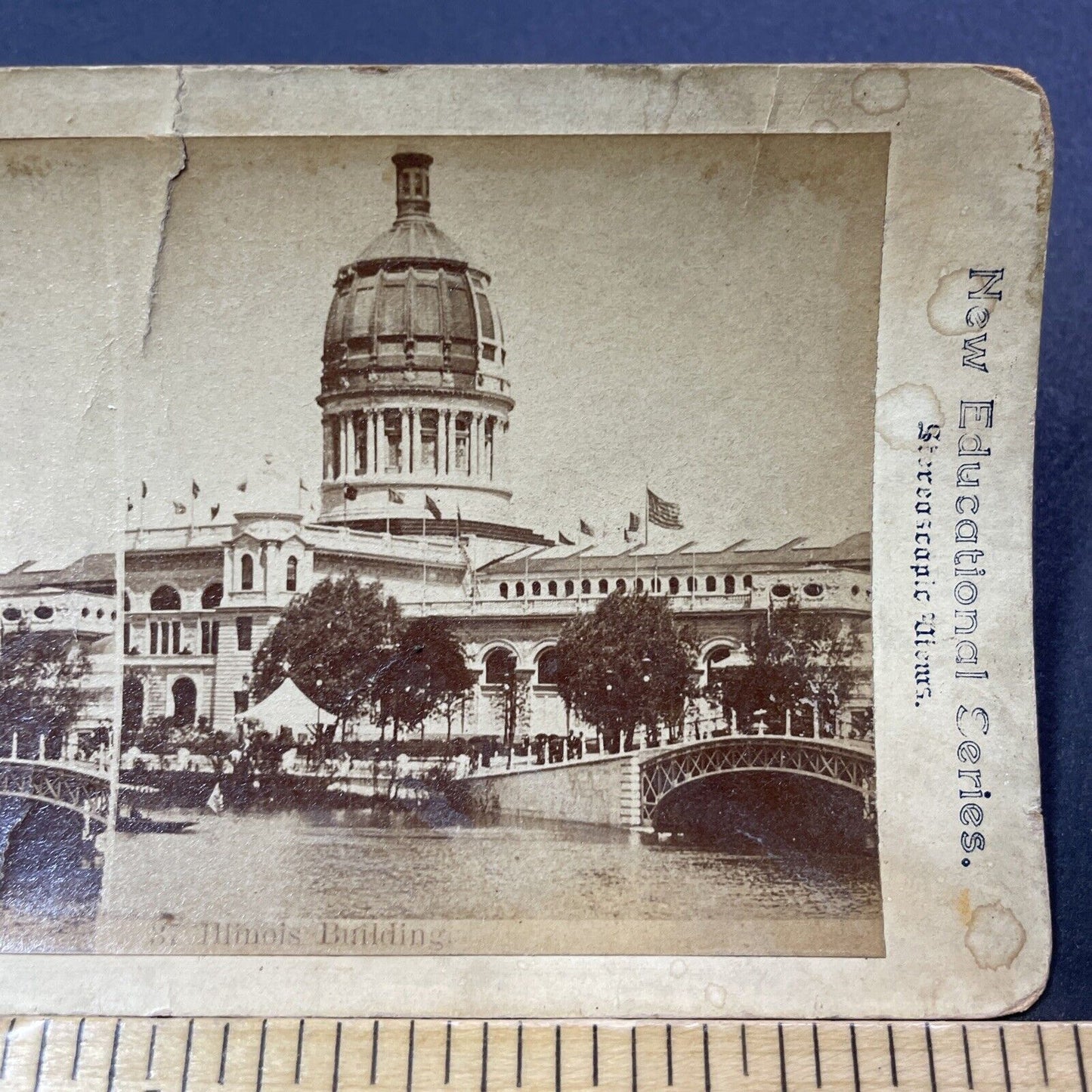 Antique 1870s Illinois State Capitol Building Stereoview Photo Card V3333